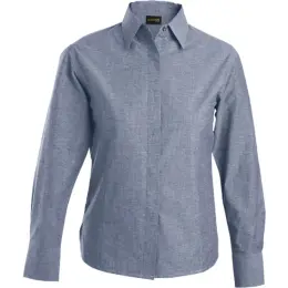 Navy Oxford Blouse Long Sleeve Ladies